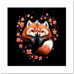 Red Panda Couple Valentine Posters and Art